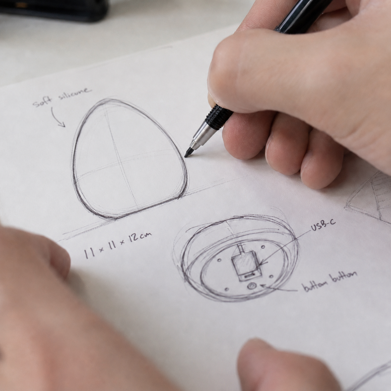 Historical Lume hand-drawn design draft