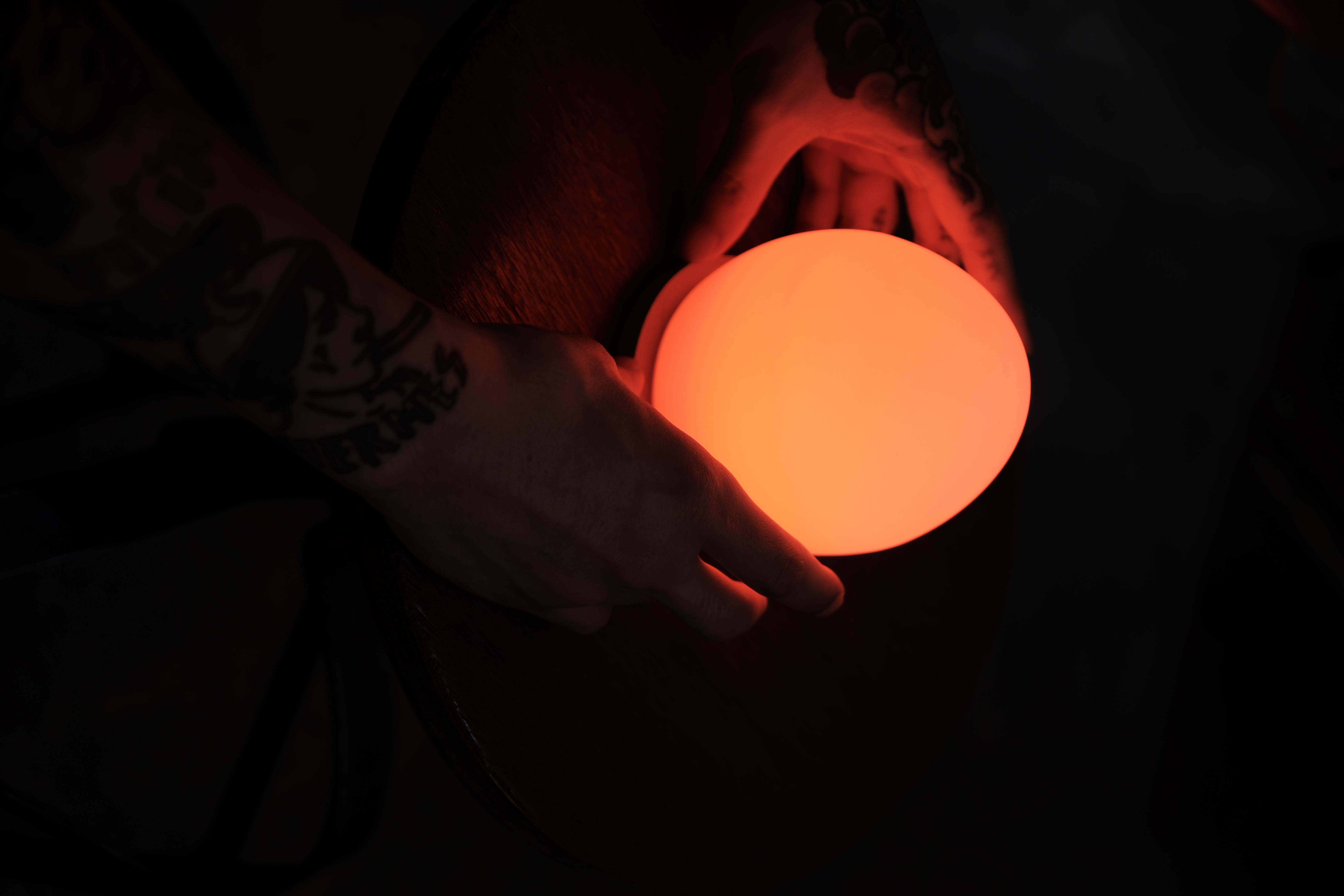 Hands operating Owlnest Lume at night